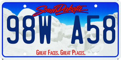 SD license plate 98WA58
