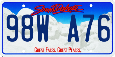 SD license plate 98WA76