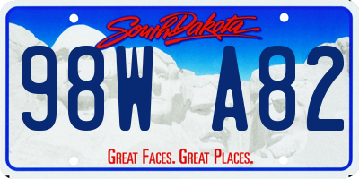 SD license plate 98WA82