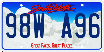 SD license plate 98WA96