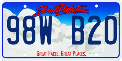 SD license plate 98WB20