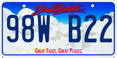 SD license plate 98WB22