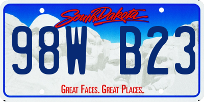 SD license plate 98WB23