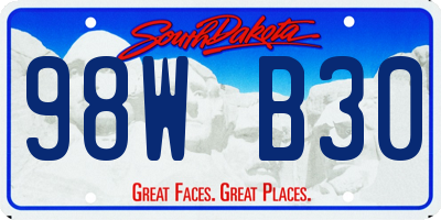 SD license plate 98WB30