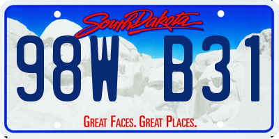 SD license plate 98WB31