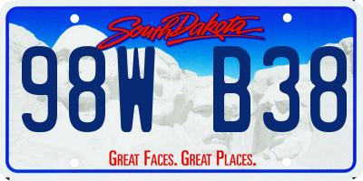 SD license plate 98WB38