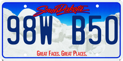 SD license plate 98WB50