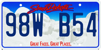 SD license plate 98WB54