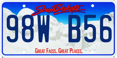 SD license plate 98WB56