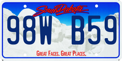 SD license plate 98WB59