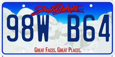 SD license plate 98WB64