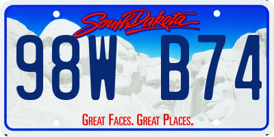 SD license plate 98WB74