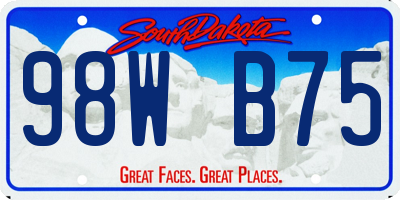 SD license plate 98WB75