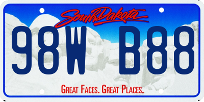 SD license plate 98WB88