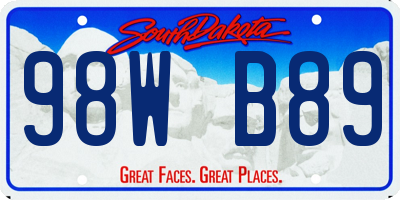 SD license plate 98WB89
