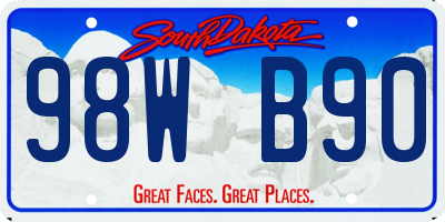 SD license plate 98WB90