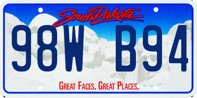 SD license plate 98WB94