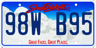 SD license plate 98WB95