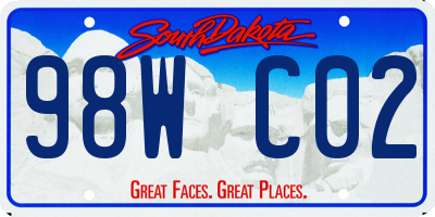 SD license plate 98WC02