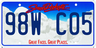 SD license plate 98WC05