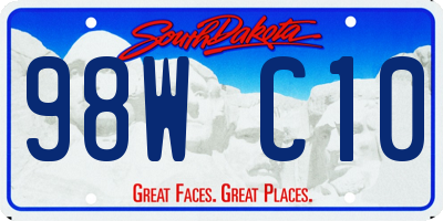 SD license plate 98WC10