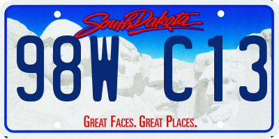 SD license plate 98WC13