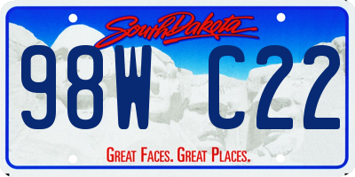 SD license plate 98WC22