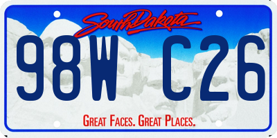 SD license plate 98WC26