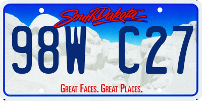 SD license plate 98WC27