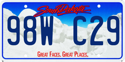 SD license plate 98WC29