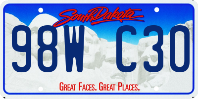 SD license plate 98WC30