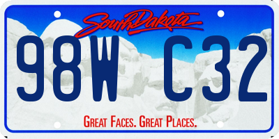 SD license plate 98WC32