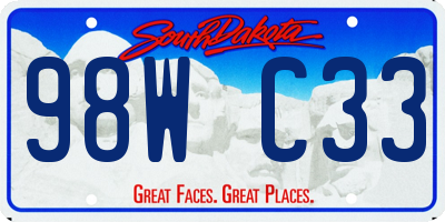 SD license plate 98WC33