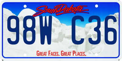 SD license plate 98WC36