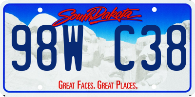 SD license plate 98WC38
