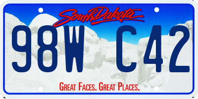 SD license plate 98WC42
