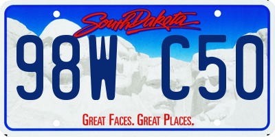 SD license plate 98WC50