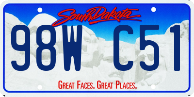 SD license plate 98WC51