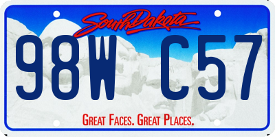 SD license plate 98WC57