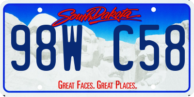 SD license plate 98WC58