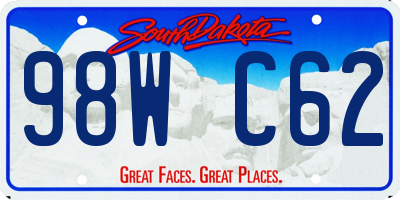 SD license plate 98WC62
