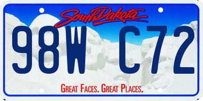 SD license plate 98WC72