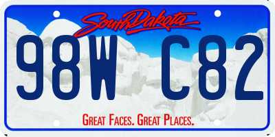 SD license plate 98WC82