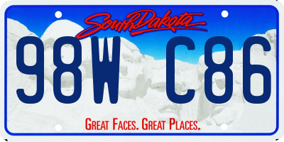 SD license plate 98WC86