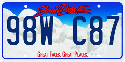 SD license plate 98WC87