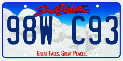 SD license plate 98WC93