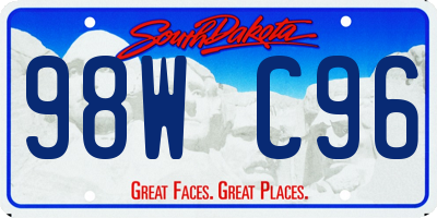 SD license plate 98WC96