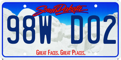 SD license plate 98WD02