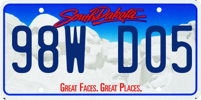 SD license plate 98WD05