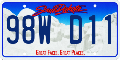 SD license plate 98WD11